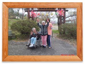 桜の名所「五輪堂山公園」にて