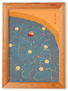 (アップでお見せすると…)窓の外には サンタさんが!ガンバッテ~~♪サンタさーん♪こっちですよ~♪♪